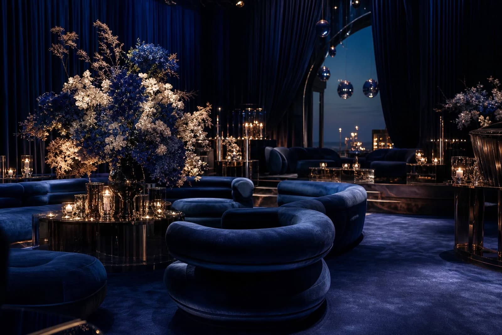 The Intimate Salon fireplace flowers